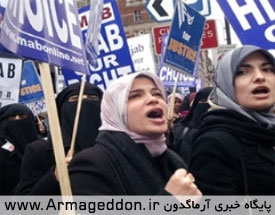 زنان محجبه در فرانسه تظاهرات کردند