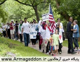 راهپیمایی مسلمانان آمریکا در اعتراض به اسلام هراسی