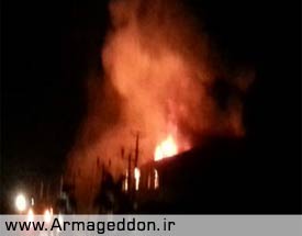 آتش زدن یک محله تجاری مسلمانان در میانمار + عکس
