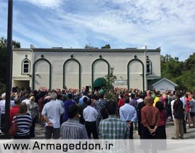 تجمع مردم «لوییزویل» آمریکا برای زدودن شعارهای ضداسلامی از روی مسجد
