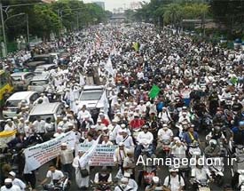 تظاهرات اعتراضی به اظهارات ضدقرآنی فرماندار جاکارتا