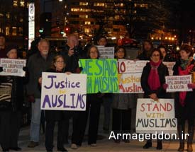تظاهرات ضد اسلام هراسی یهودیان آمریکا در حمایت از مسلمانان