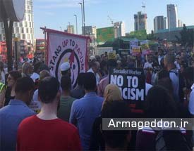 تجمع اعتراضی به اسید پاشی به 2شهروند مسلمان در شرق لندن