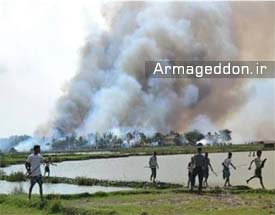 ۴۰۰ خانه مسلمانان در غرب میانمار به آتش کشیده شد