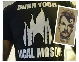 فروش تی شرت منقش به شعار حمله به مساجد در سوئد
